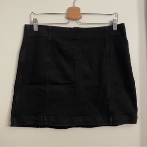 Wild Fable Black Denim A-Line Mini Skirt Zipper Back Size 14 / Large